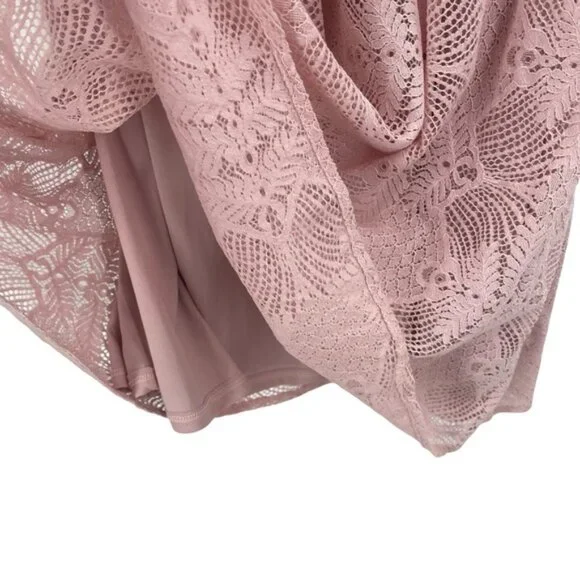 NSR Pink Lace Midi Dress Small - Picture 4 of 8